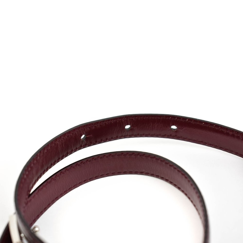 GUCCI: Burgundy, Patent Leather Logo Waist Belt px - Picture 5 of 7